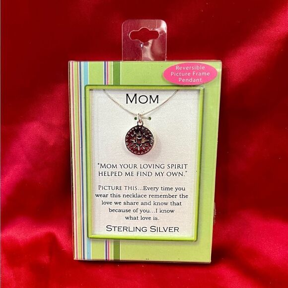 Sterling Silver Picture Pendant Mom Loving Spirit Memory Necklace Mother - Picture 2 of 3